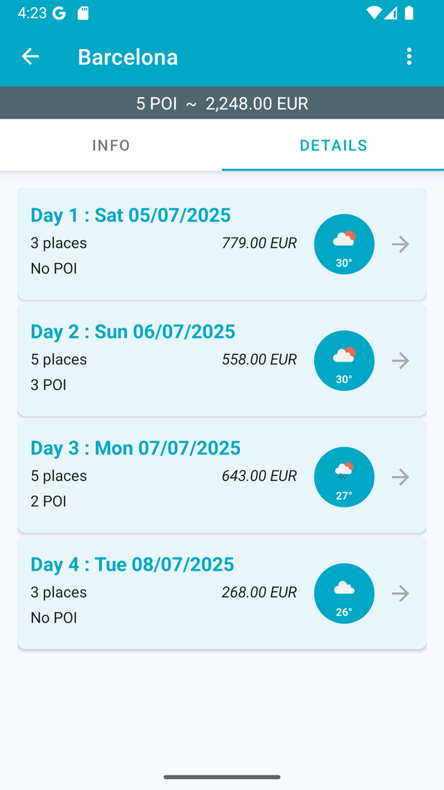 Trip Planner Screenshot 3