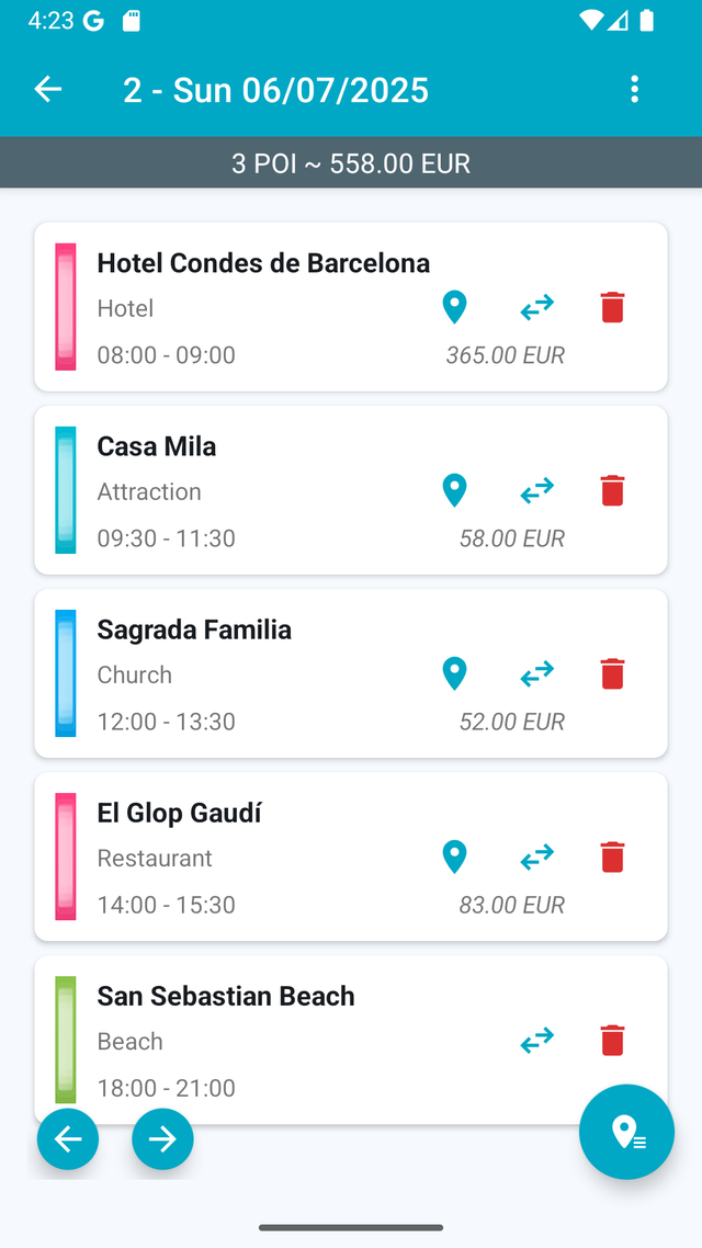 Trip Planner Screenshot 4